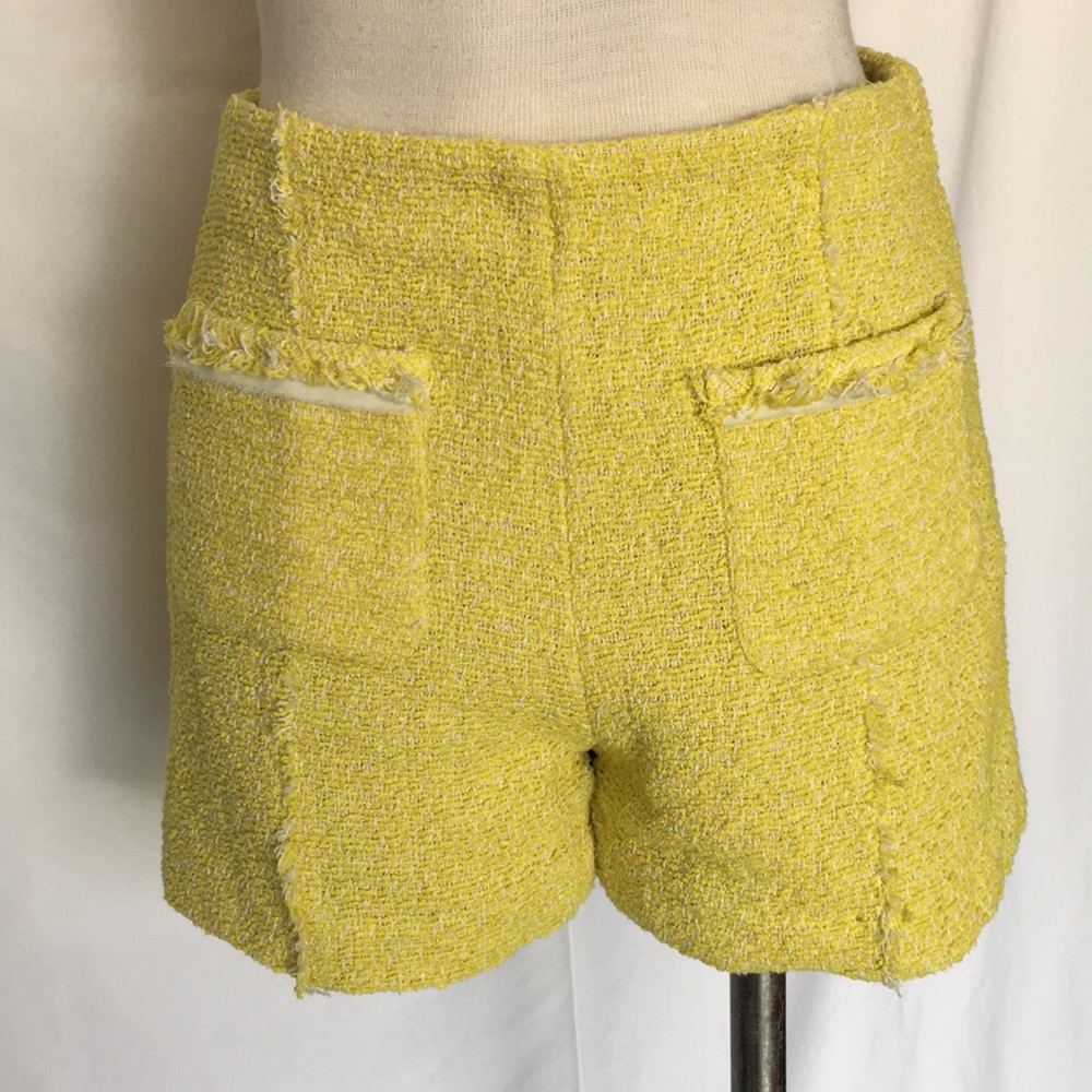 Zara basic yellow shorts Sz M - Picture 2 of 8